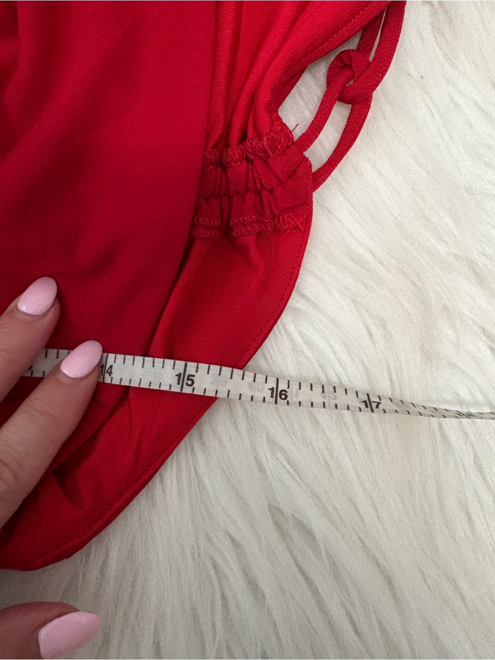 Tiger Mist Red Cassidy Date Night Crop Top Ruched Front - Picture 4 of 4